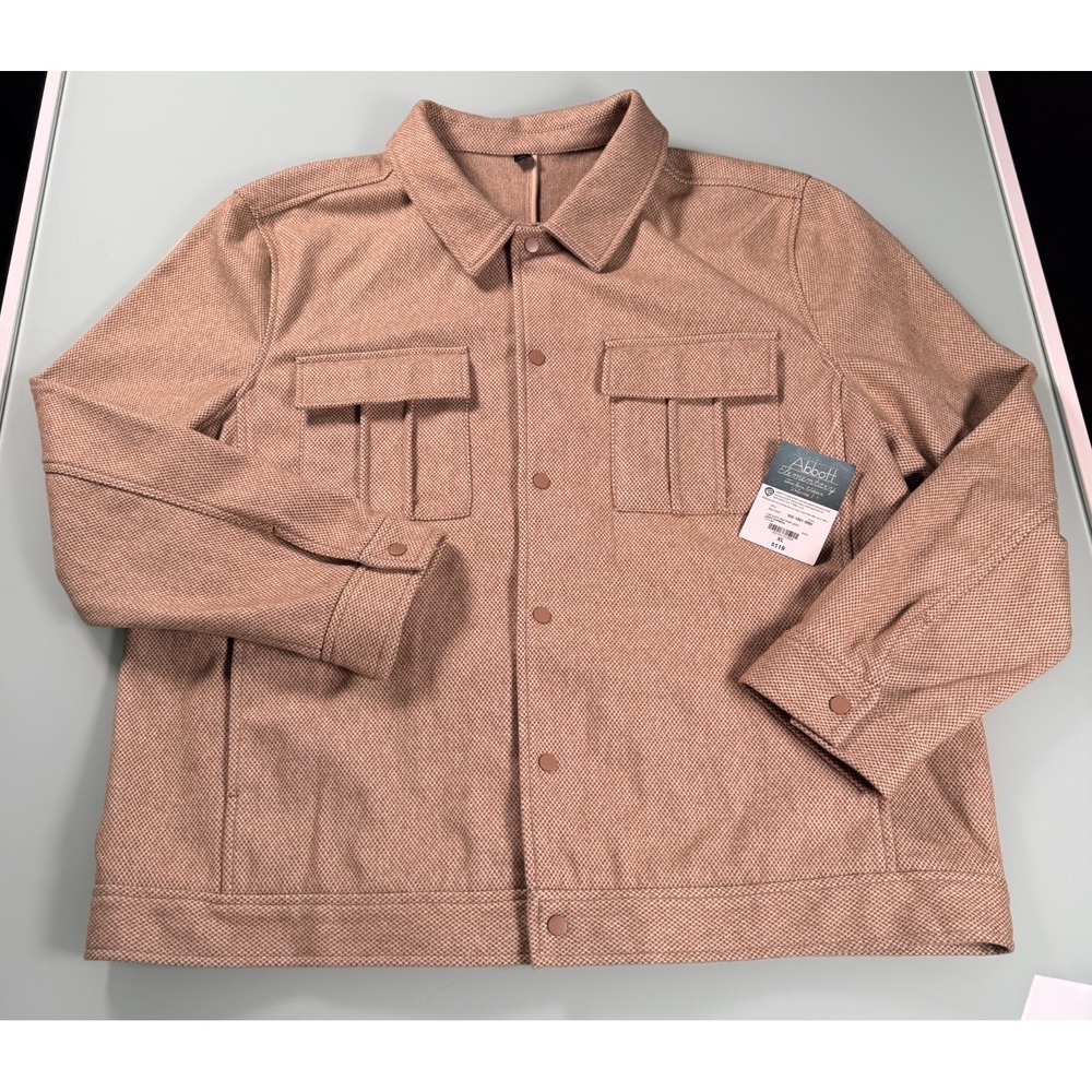 NWT WB Abbott Elementary Shirt Jacket Size XL Brown Herringbone Light Weight